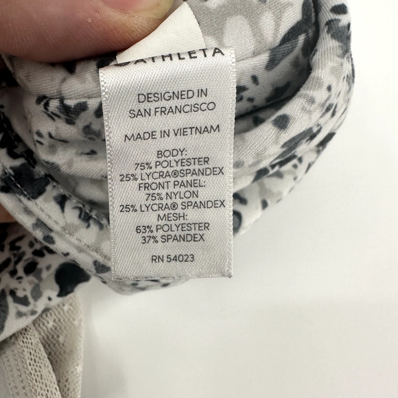 Athleta Leggings Womens Small Mesh Panels Activewear White Sandstone Salutation - Picture 7 of 9